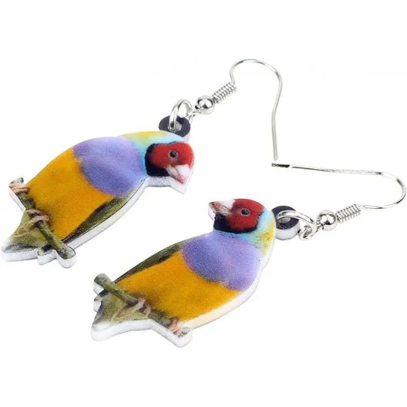 Blue Titmouse geometric acrylic pendant earrings with snake design elements in two colour options.