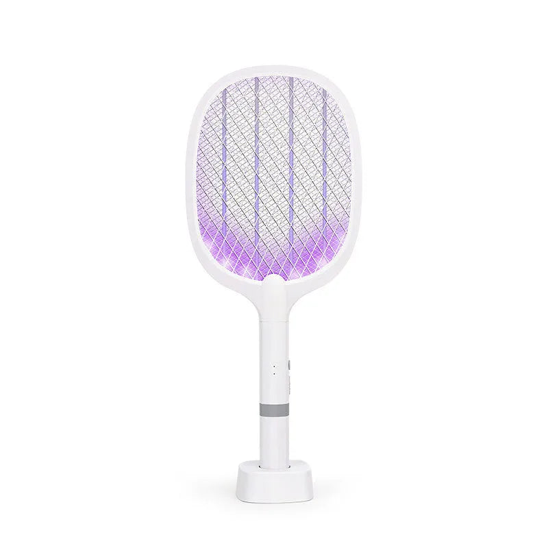 Rechargeable electric mosquito swatter in blue and purple colour options