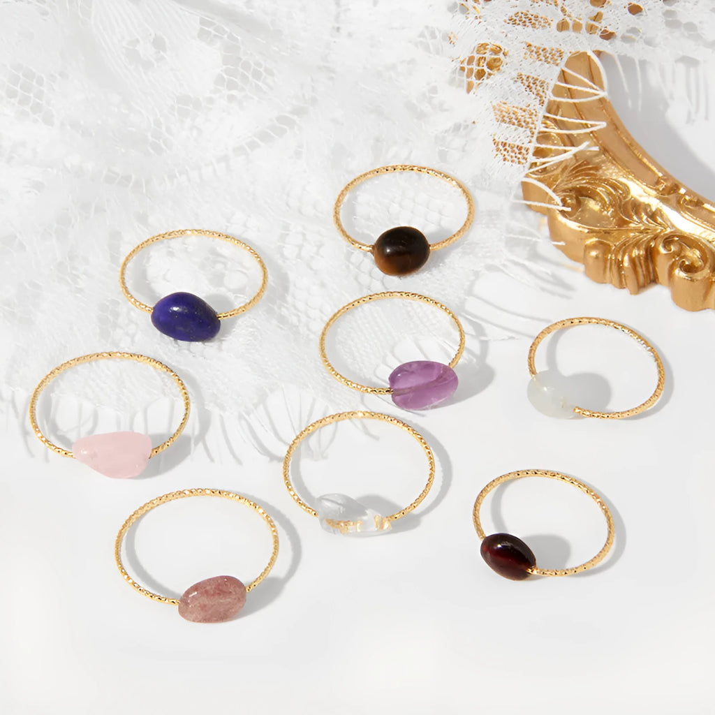 Geometric-shaped coloured agate ring for women with a polished stone finish, showing niche design details.
