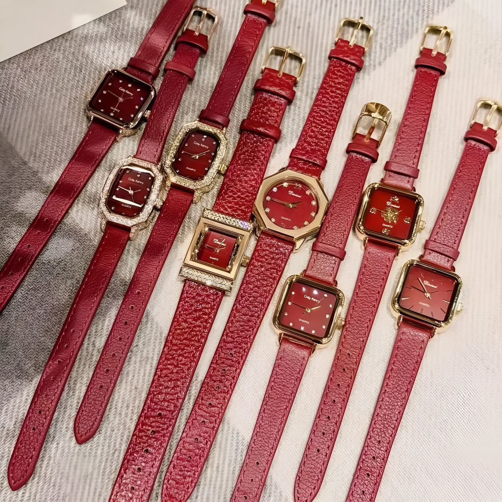 Women's alloy watch with Chinese style design showing multiple pattern options and 8mm thickness