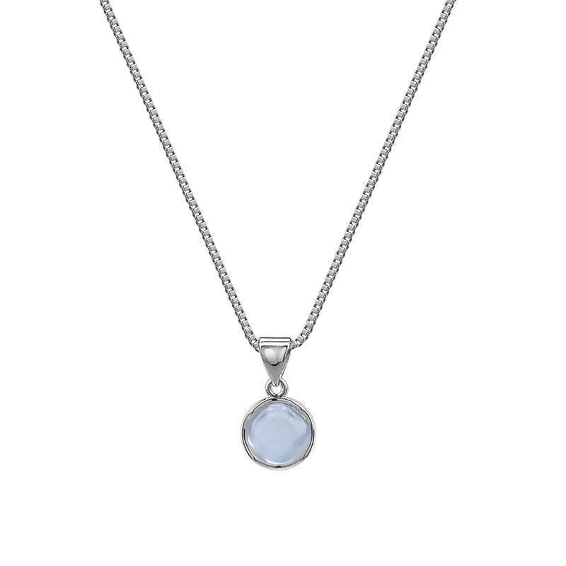 Women's Korean-style oval pendant necklace with geometric star detail on adjustable 21-50cm chain