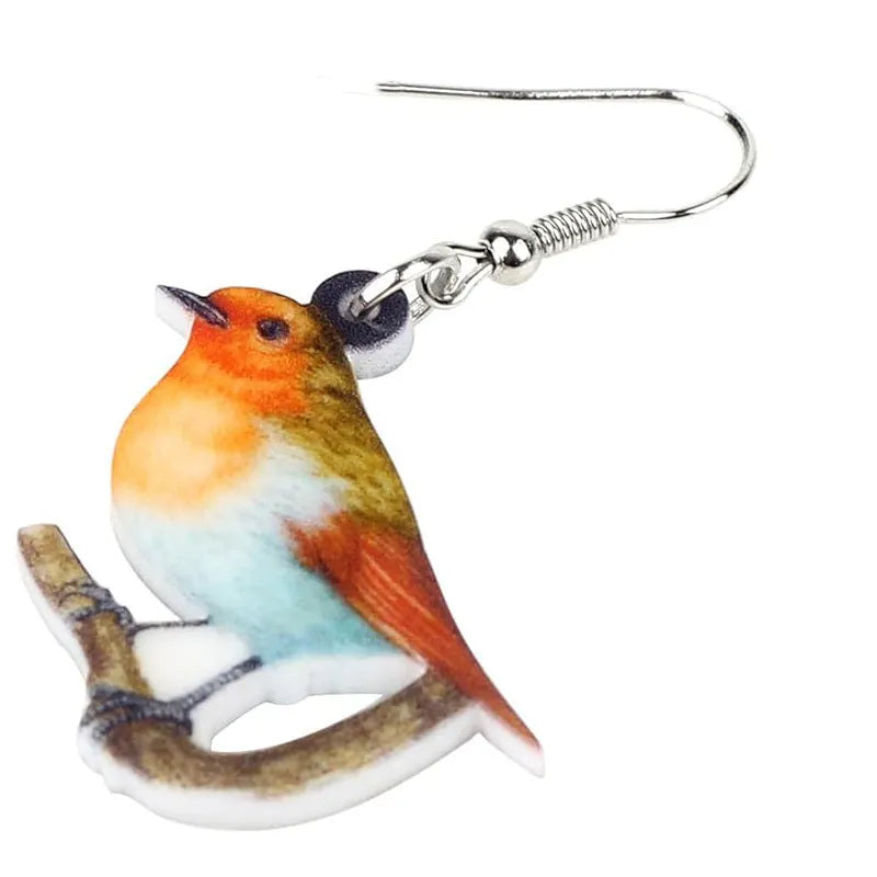 Blue Titmouse geometric acrylic pendant earrings with snake design elements in two colour options.