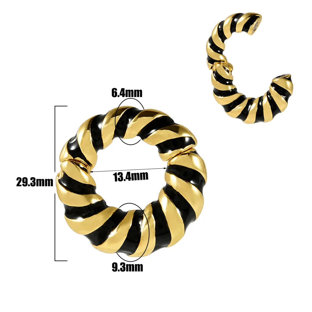 Stainless steel fashion earrings with totem pattern design in electroplated colours