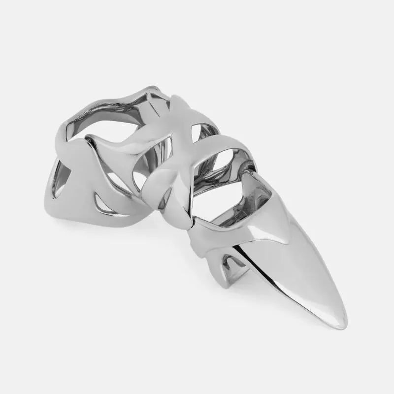 Silver alloy punk armour fashion ring finger stall