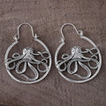 Vintage octopus earrings antique silver finish zinc alloy animal zodiac design