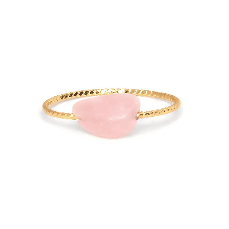 Geometric-shaped coloured agate ring for women with a polished stone finish, showing niche design details.