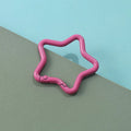 Zinc alloy five-pointed star keychain in various colours for backpack decoration