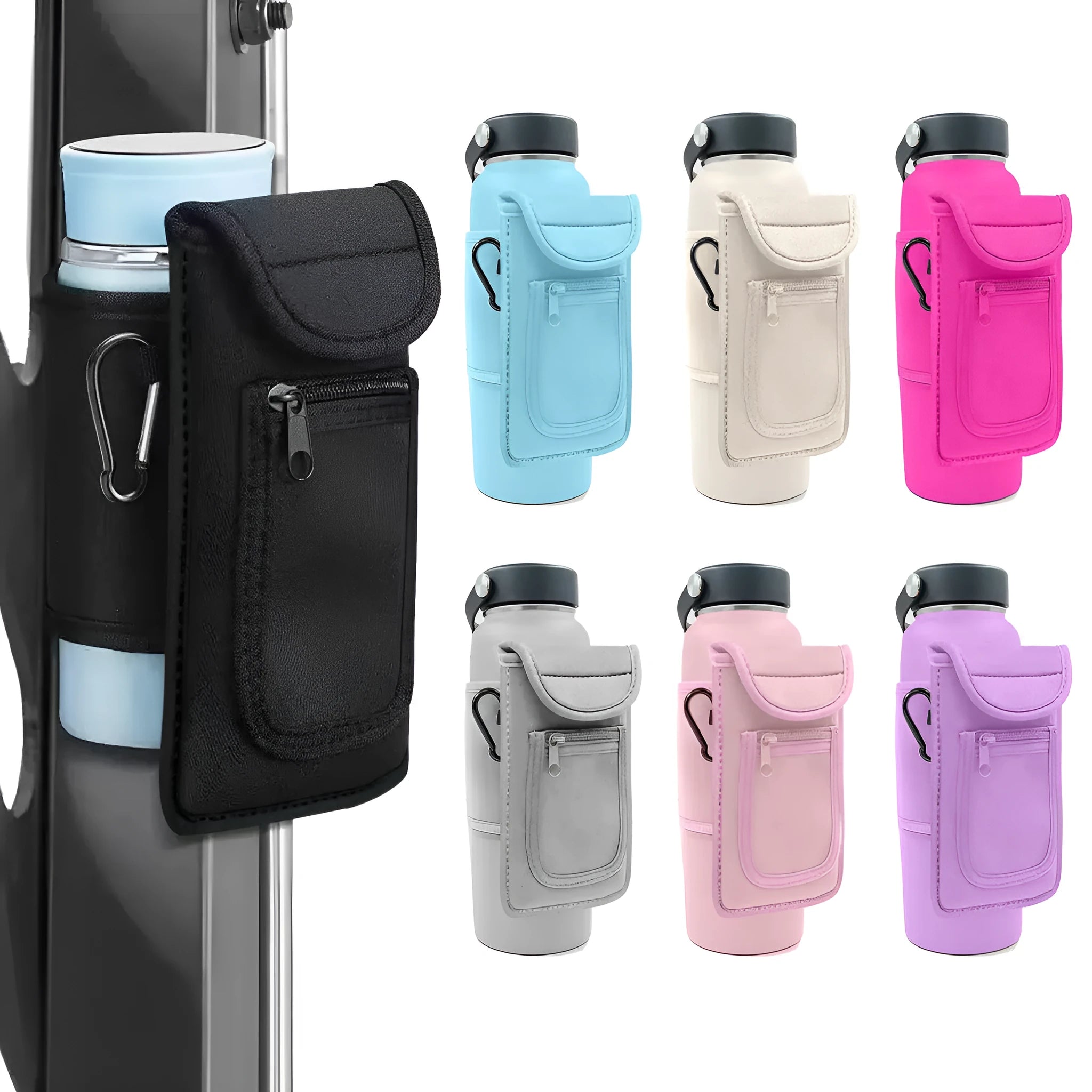 Cloth kettle sleeve with magnetic closure for sports bottles in various colour options