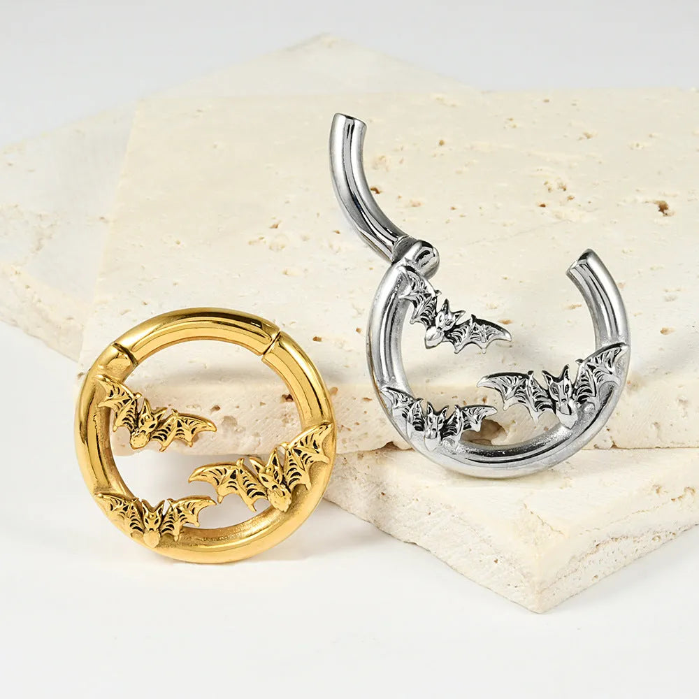 Stainless steel fashion earrings with totem pattern design in electroplated colours