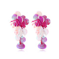 Handmade beaded flower earrings in European American exaggerated dopamine style with floral design
