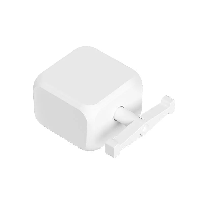 White Bluetooth rocker arm finger robot remote control, 53mm by 29mm by 14mm dimensions.