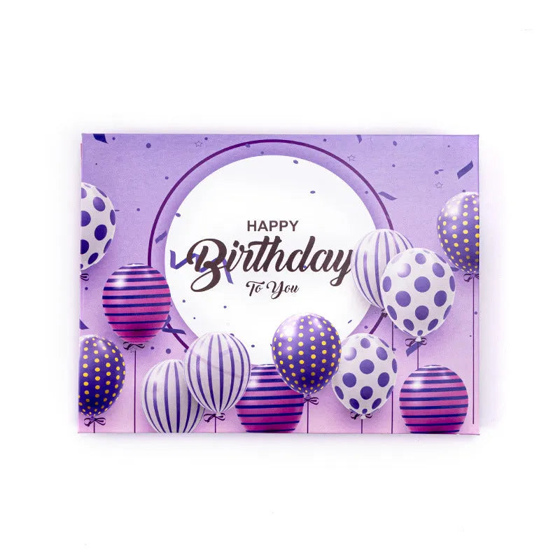 Handmade 3D paper cake greeting card in Chinese ink style, showing light music blowing theme.