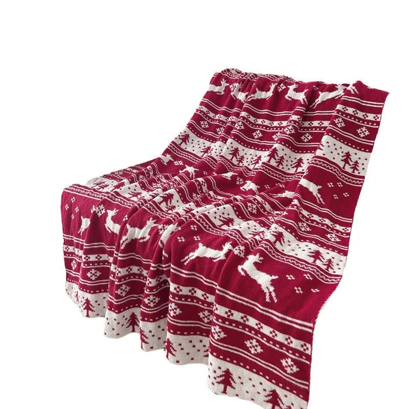 Personalised acrylic Christmas blanket with snowflake or reindeer pattern in choice of two sizes.