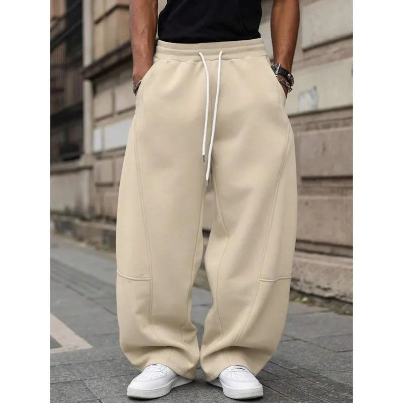 Men's straight-leg high waist casual trousers in a cropped length, shown in a dark grey colour.