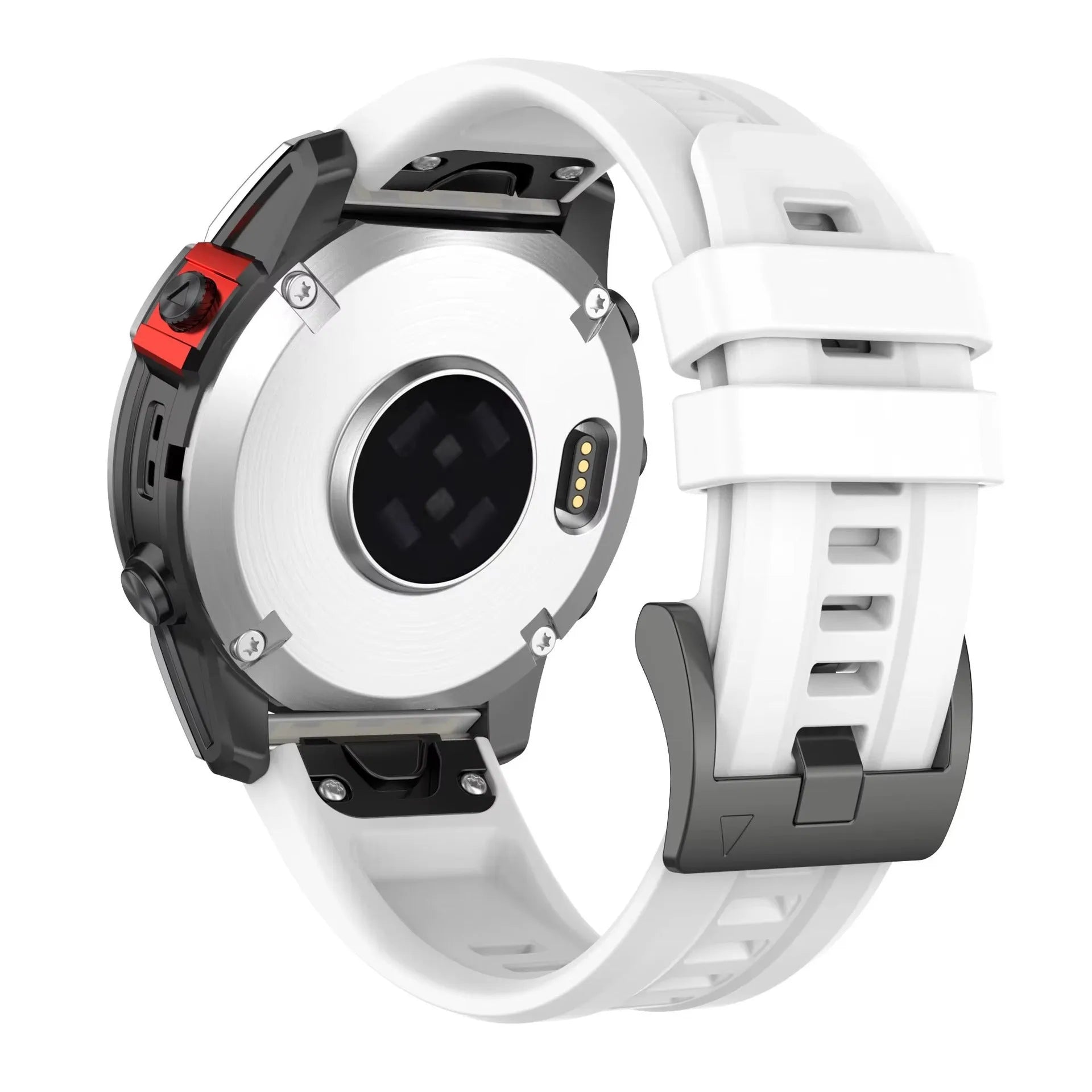 Jiaming Fenix7 silicone quick release watchband shown in multiple colours on a grey background.