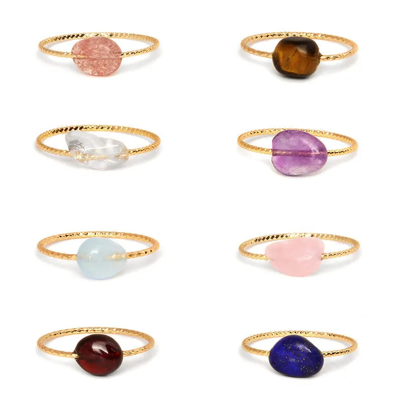 Geometric-shaped coloured agate ring for women with a polished stone finish, showing niche design details.
