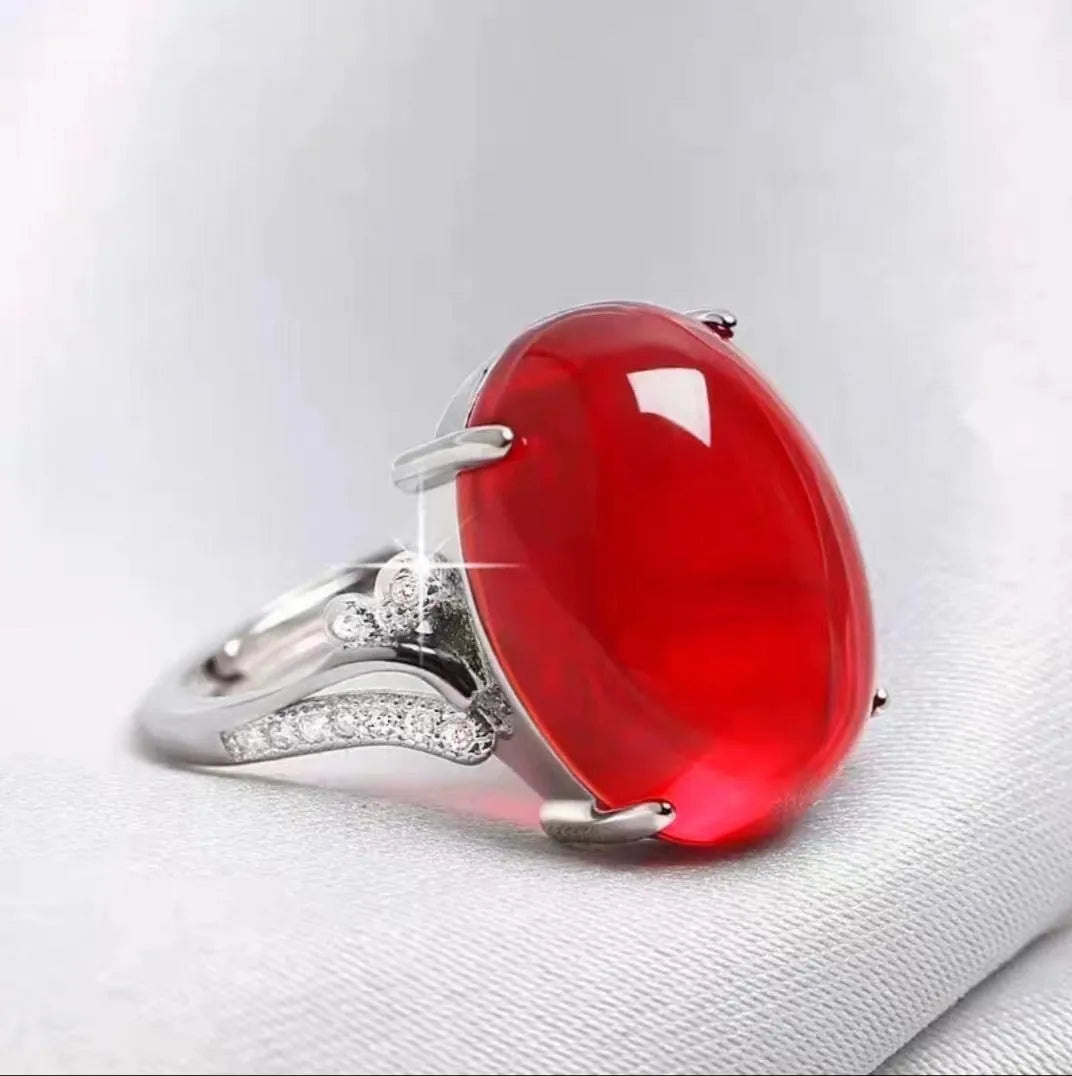 Women's adjustable natural sapphire ring in geometric design with five colour options