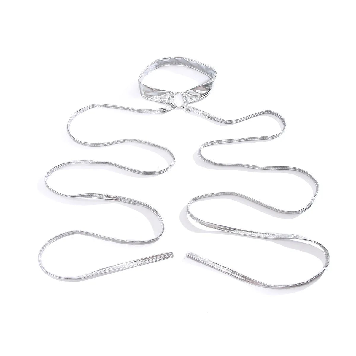 Silver alloy geometric lace-up cross thigh chain jewellery for women