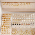 108-piece gold and yellow geometric alloy earrings combination set for women