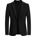 Men's slim-fit grey wool suit jacket for autumn and winter wear