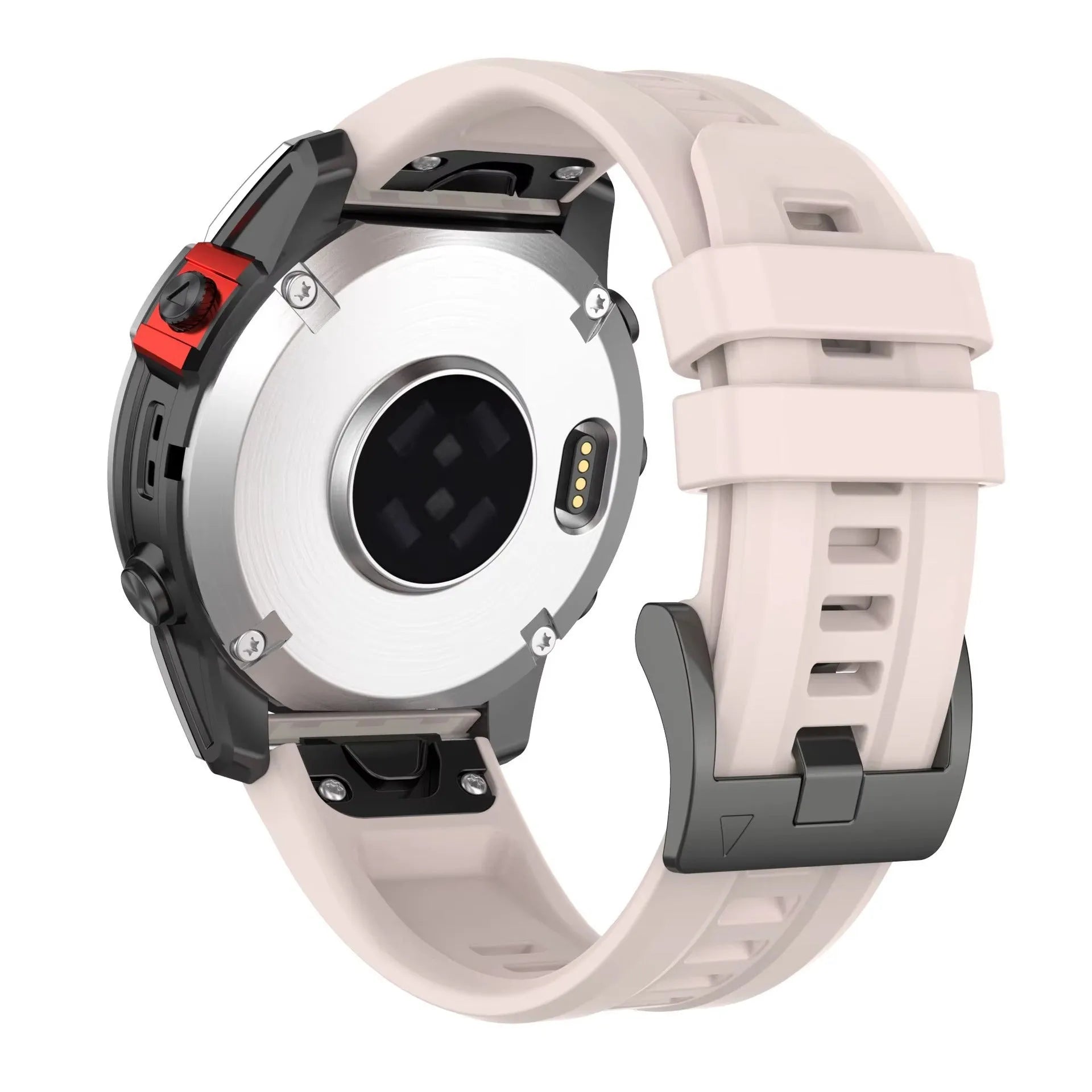 Jiaming Fenix7 silicone quick release watchband shown in multiple colours on a grey background.