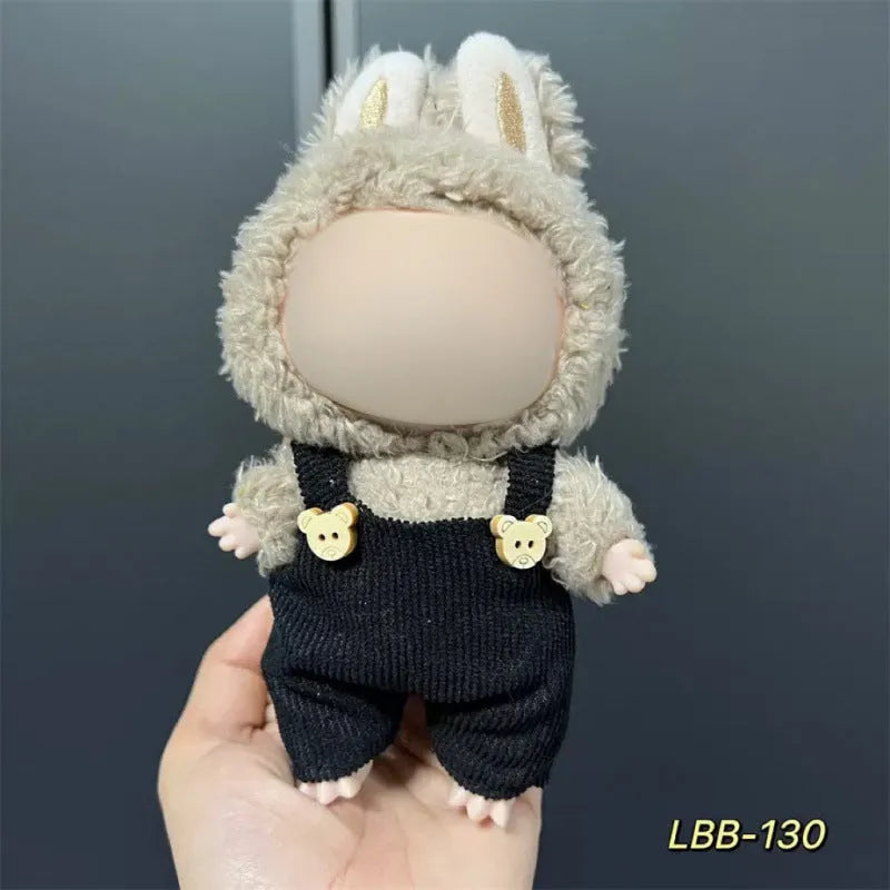 Plastic doll costume for a 17cm tall vinyl fashion figurine on a white background.