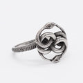 Steel colour titanium steel snake ring with retro design on finger