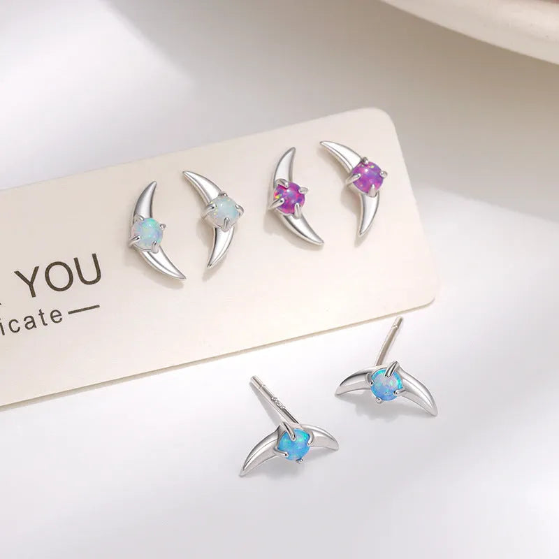 925 silver geometric women's earrings with stone accents in gold or platinum tone finishes