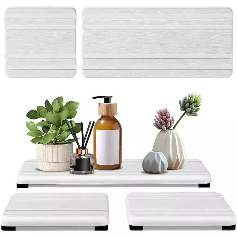 Square diatomaceous earth bathroom drying mat in modern simple style