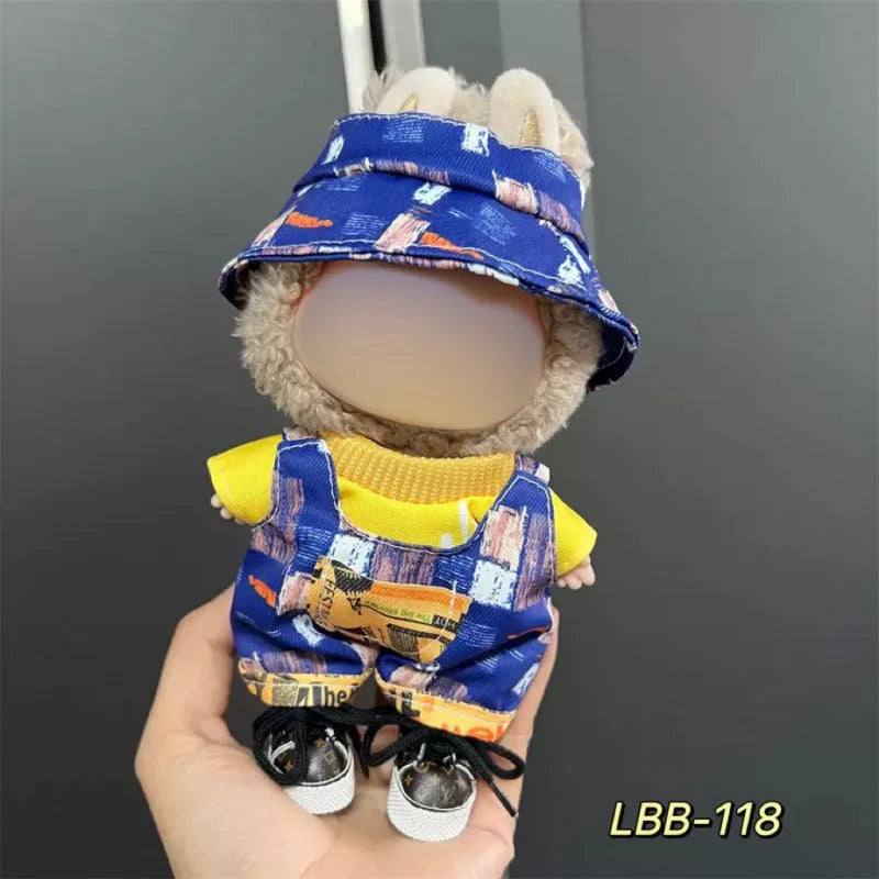 Plastic doll costume for a 17cm tall vinyl fashion figurine on a white background.