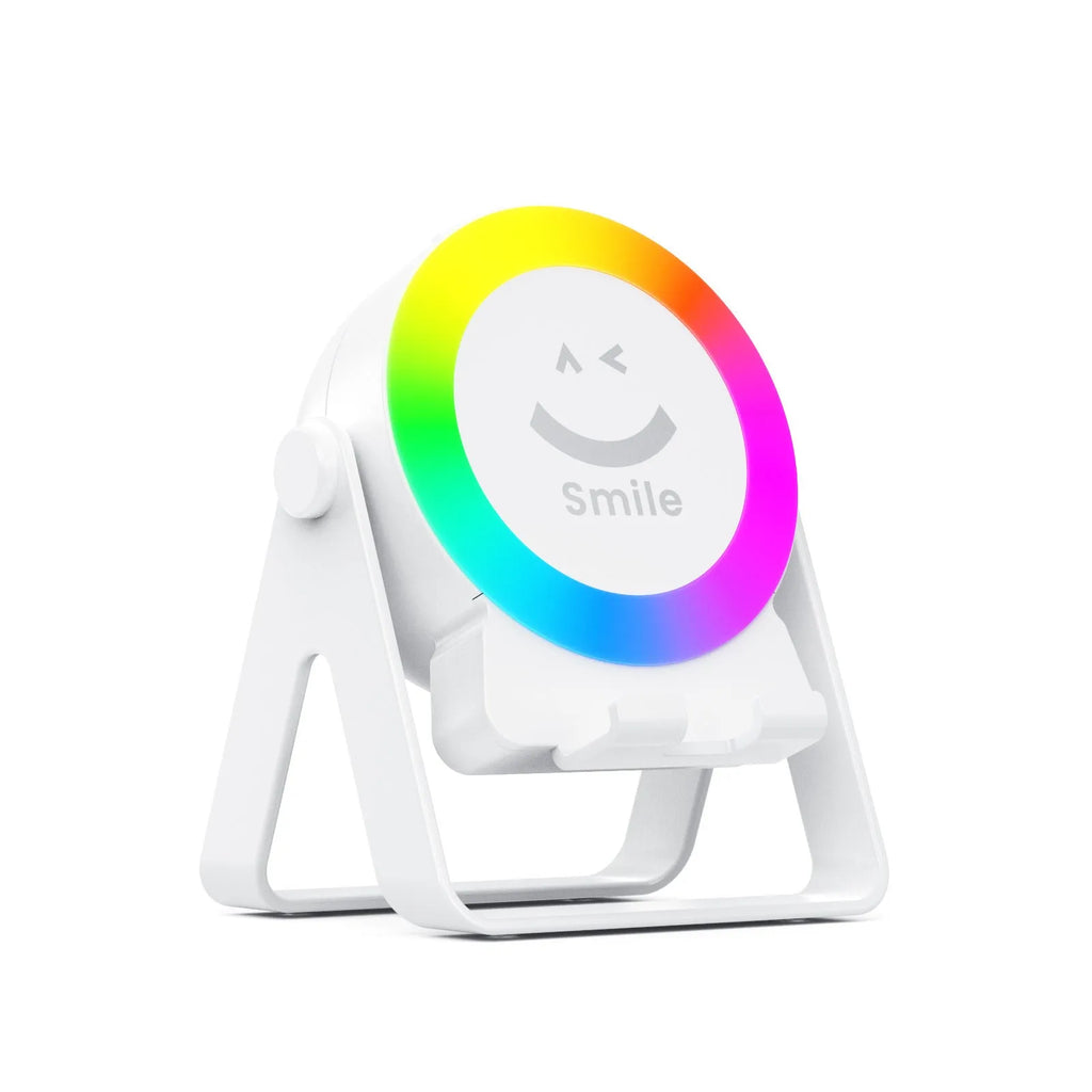 Black and white induction bracket Bluetooth speaker with LED lighting and waterproof rating