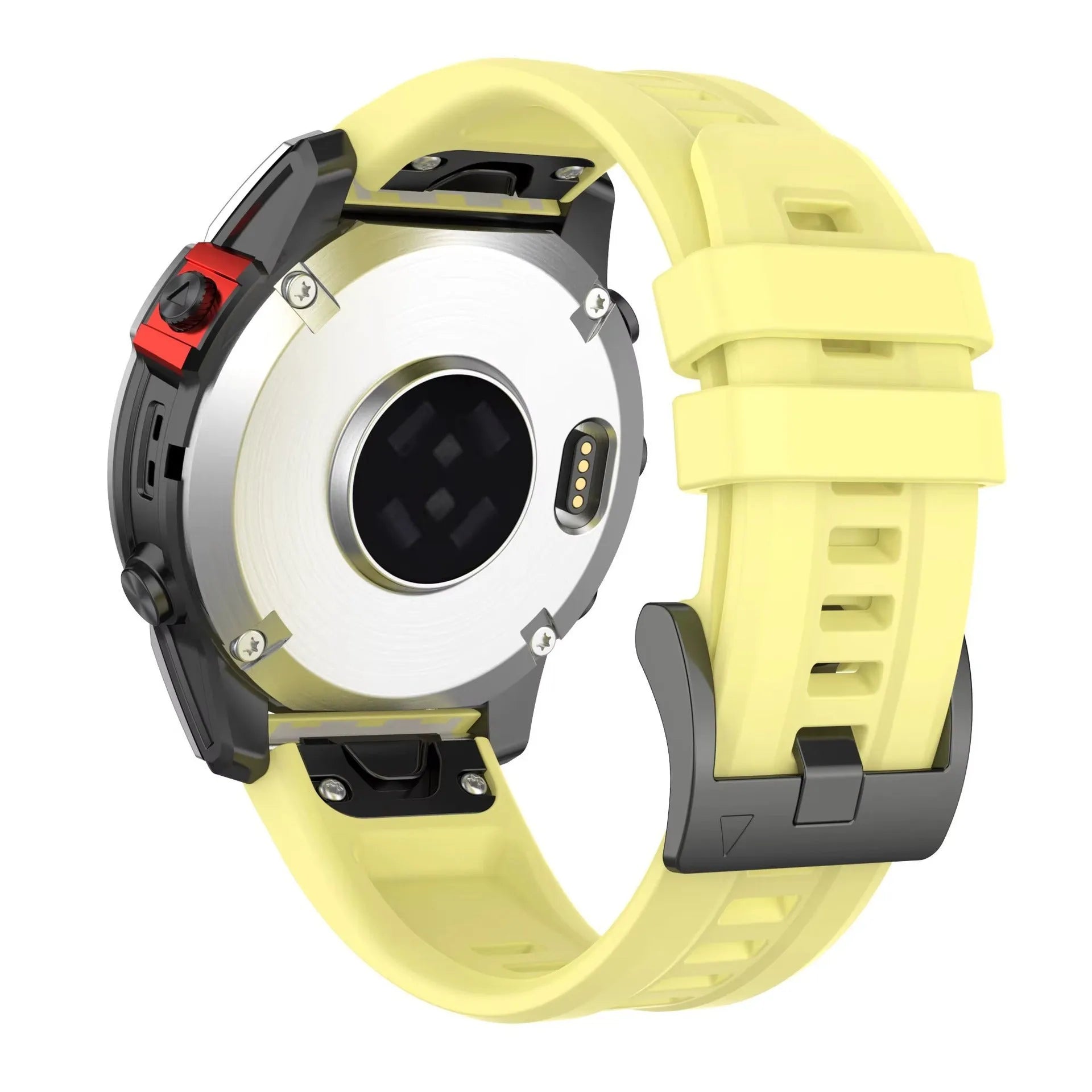 Jiaming Fenix7 silicone quick release watchband shown in multiple colours on a grey background.