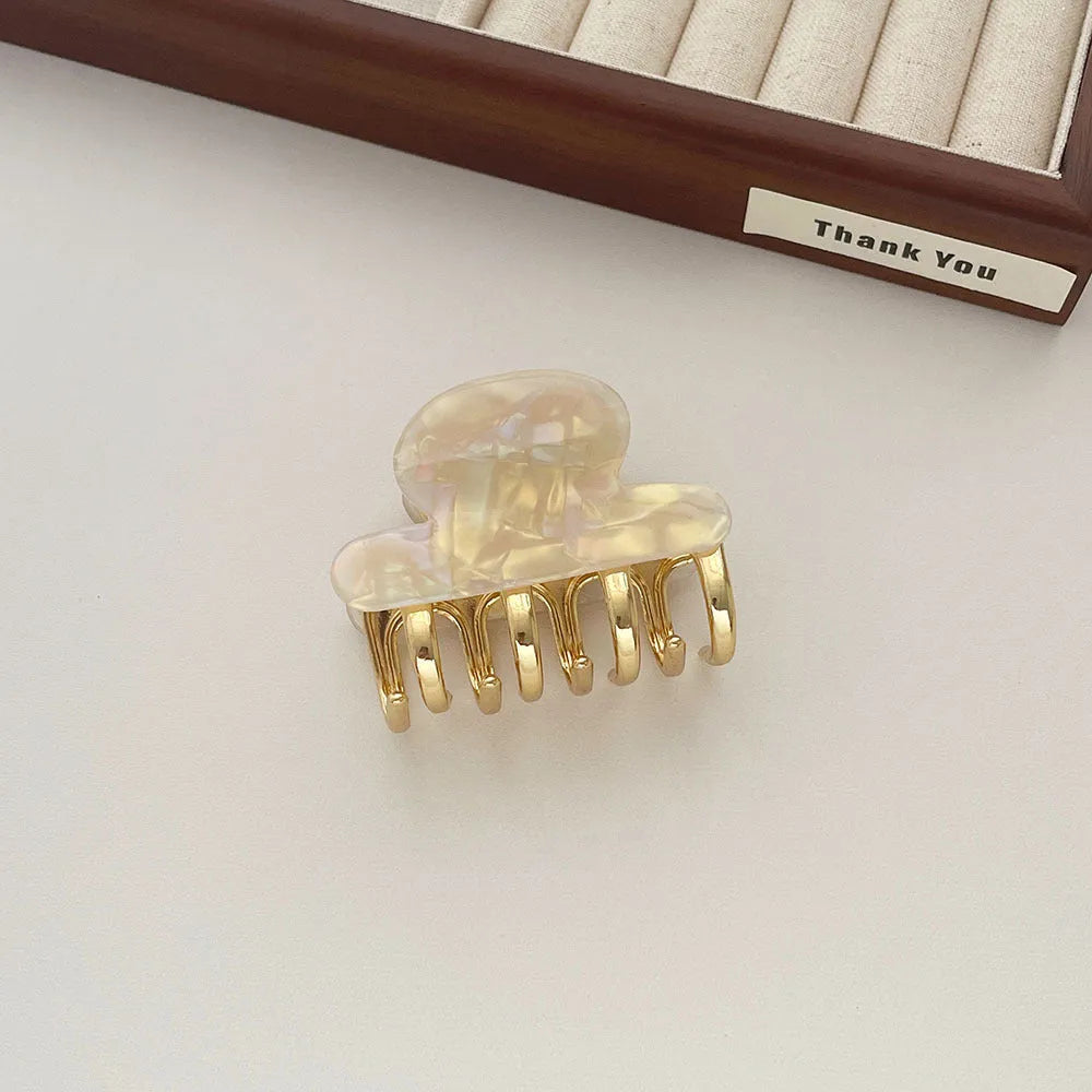 Dopamine retro acetate hair barrettes with medium metal grip in R08 colour variations