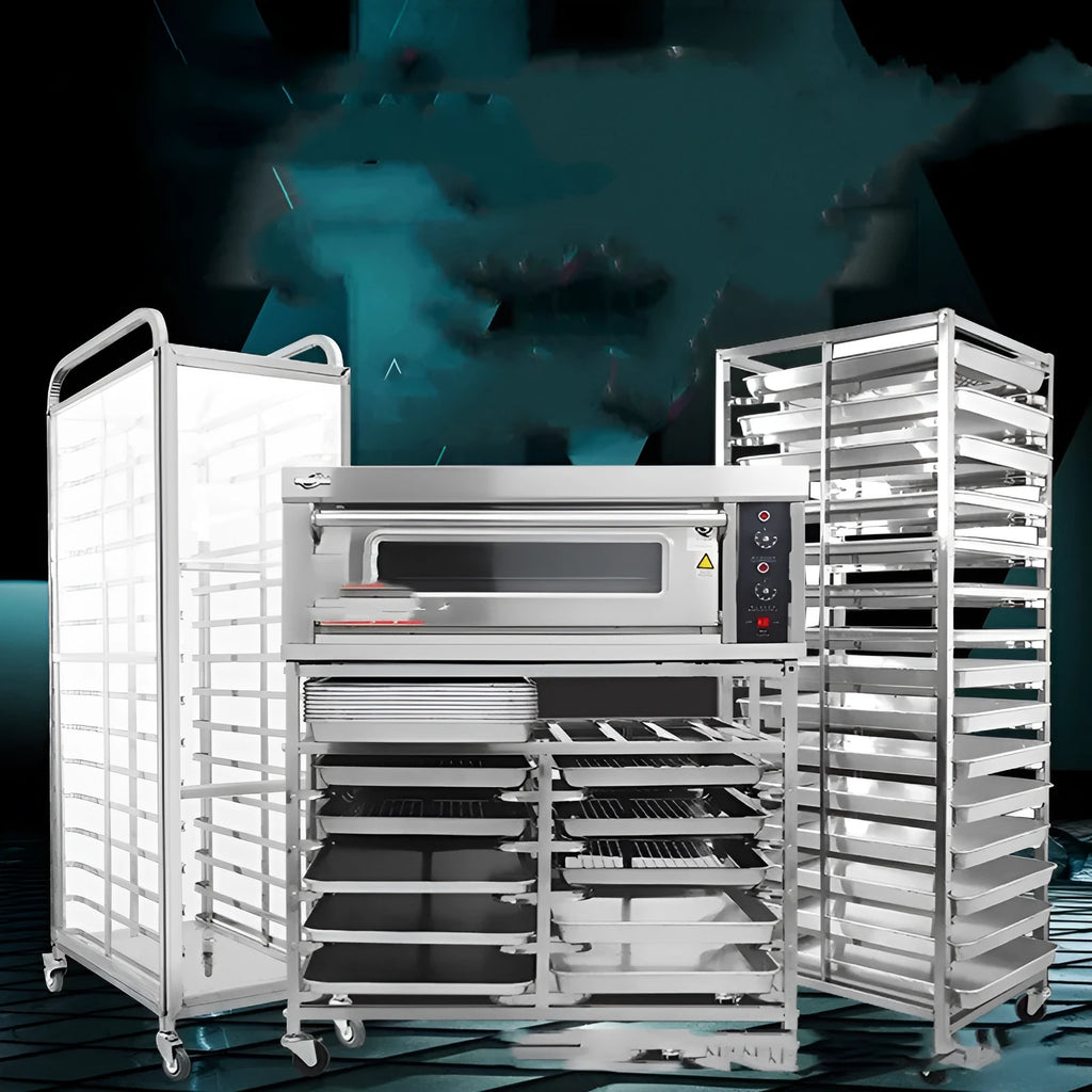 Stainless steel 6-layer cake bread tray rack with lock feature
