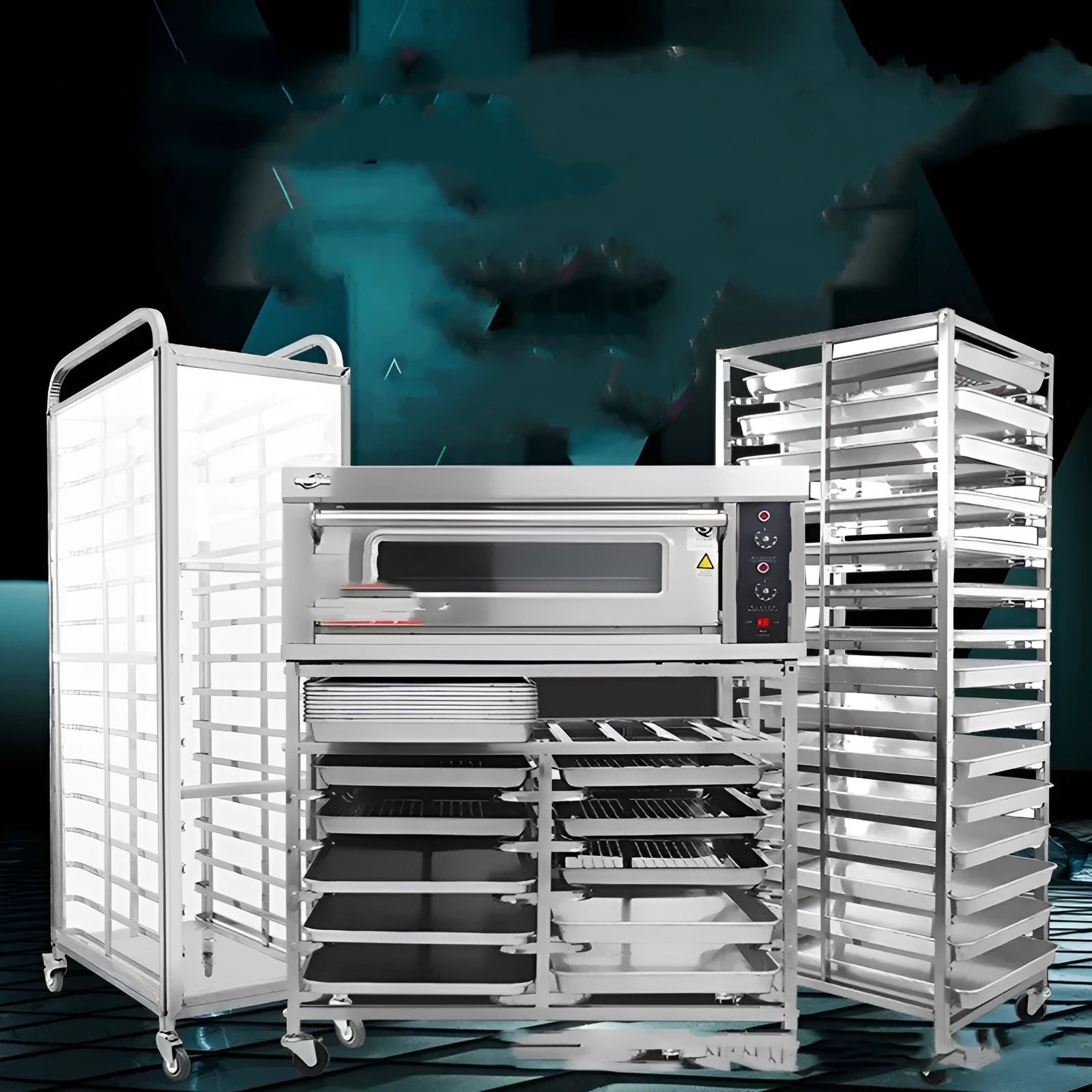 Stainless steel 6-layer cake bread tray rack with lock feature