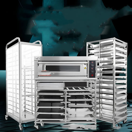 Stainless steel 6-layer cake bread tray rack with lock feature