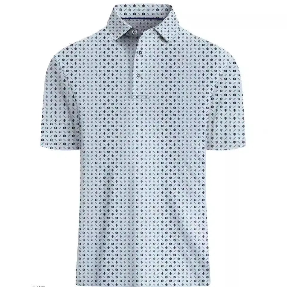 Men's short sleeve mesh T-shirt with 3D printing pattern and zipper decorations