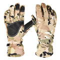 Tactical ski gloves in camouflage colour with non-slip grip and touch screen compatible fingertips