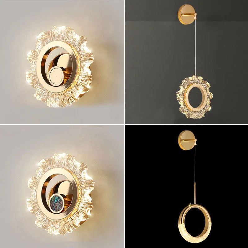 Minimalist modern wall lamp with a white acrylic shade, shown mounted on a wall.