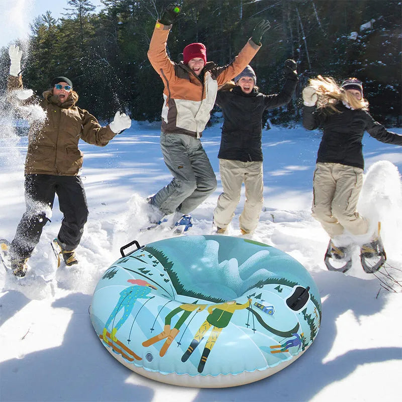 PVC winter ski ring toy in colourful printed designs for children's outdoor play