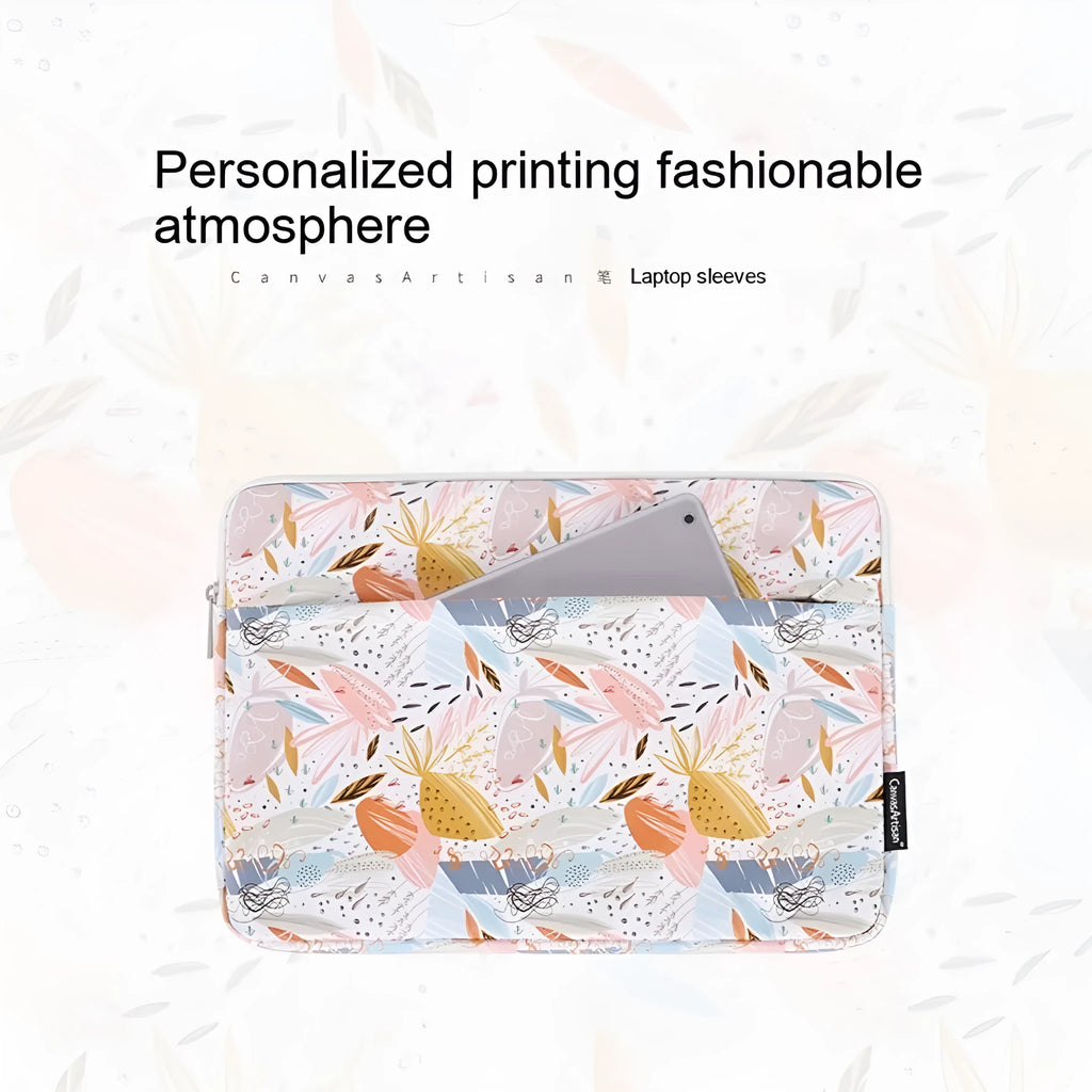 White PU leather waterproof laptop inner bag shown in 14-inch size