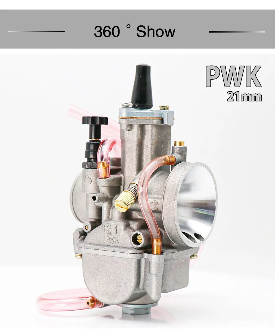 PWK sandblasted motorcycle carburetor upgrade kit in colour box packaging for KR150 KSR modification