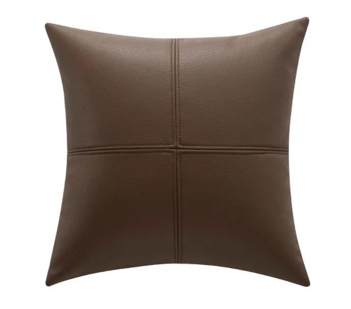 Soft cowhide leather pillow cover in solid colour with Nordic style design