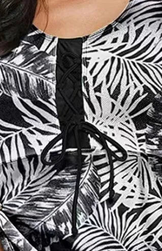 Women's split bow bikini swimsuit in a two-piece design with a sexy pattern.