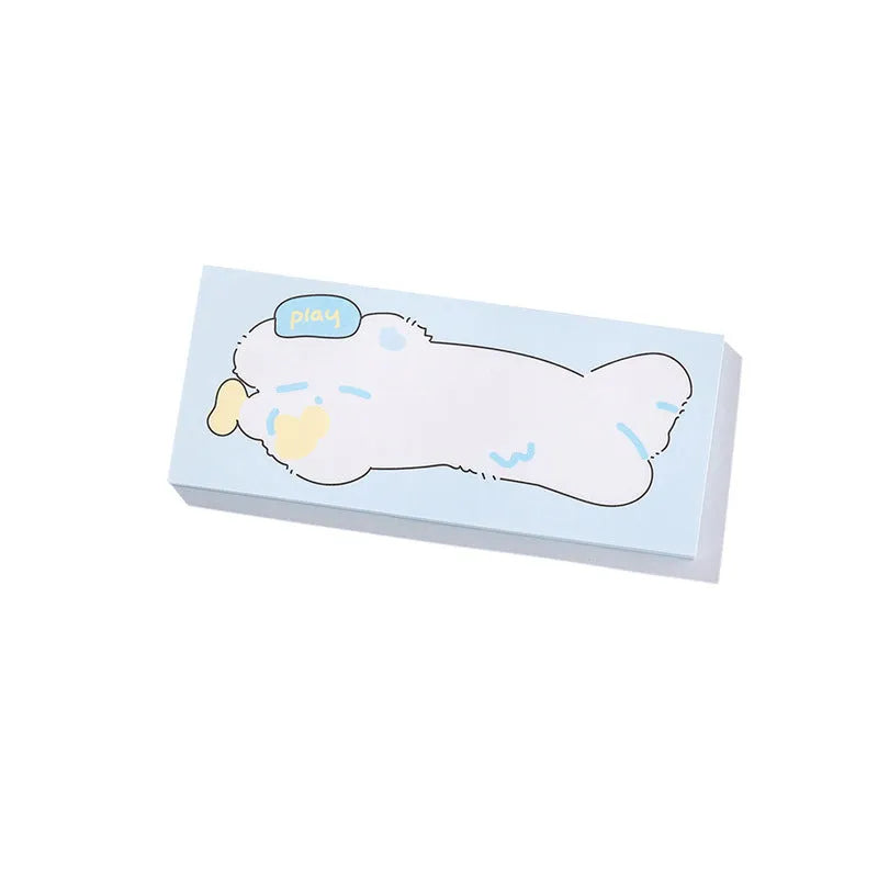 Cartoon hand account sticky notes in six designs showing multiple size options