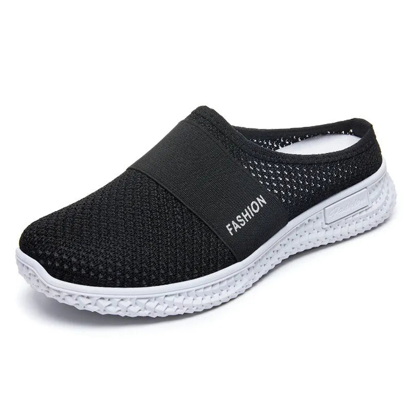 Women's flat heel casual shoes with mesh upper and hollow out design in multiple colours