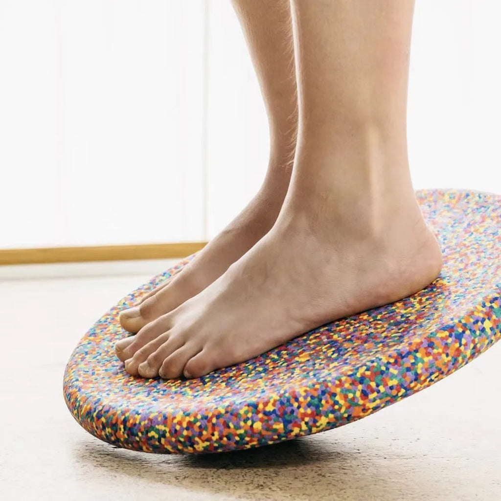 Children's plastic surf balance board in mixed colour wood pattern for 4-6 year olds