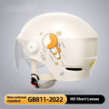 Khaki ABS half helmet for electric motorcycle commuting with free size fit and multiple visor configuration options