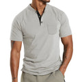 Plus size men's short sleeve button down shirt with chest pocket in multiple colour options