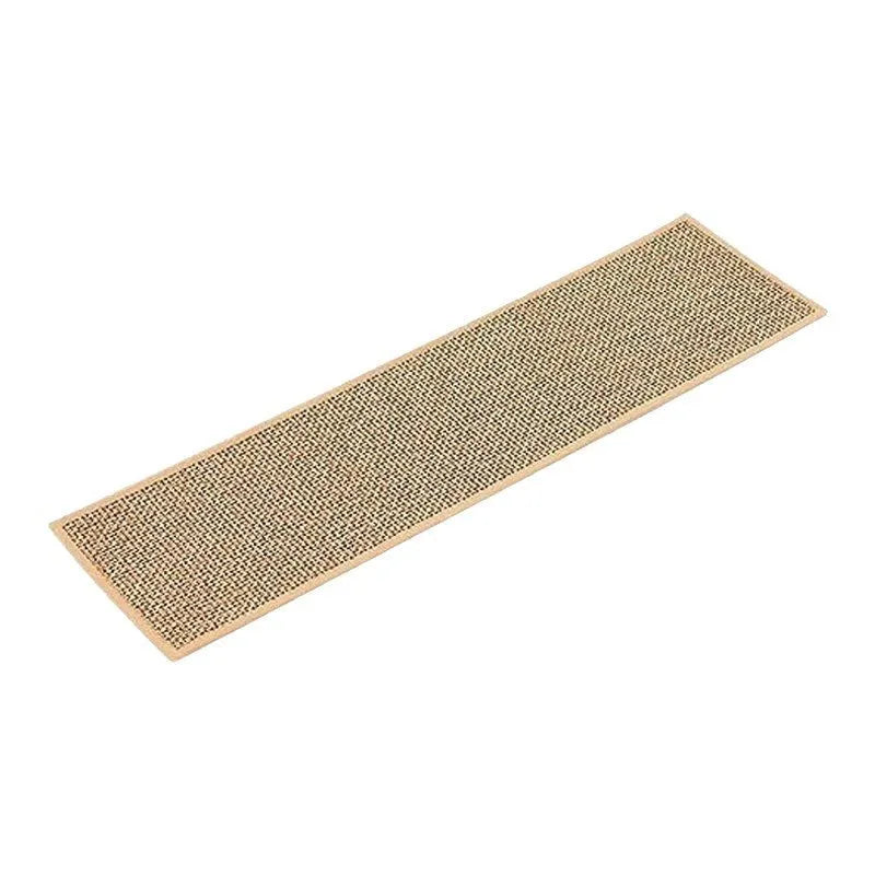 Japanese-style linen-look stair carpet with camel colour and rubber backing